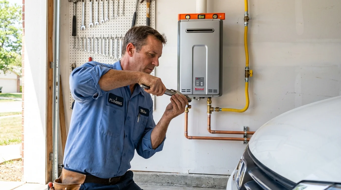 Tankless water heater installation by a Johns Plumbing LLC plumber in Baxter